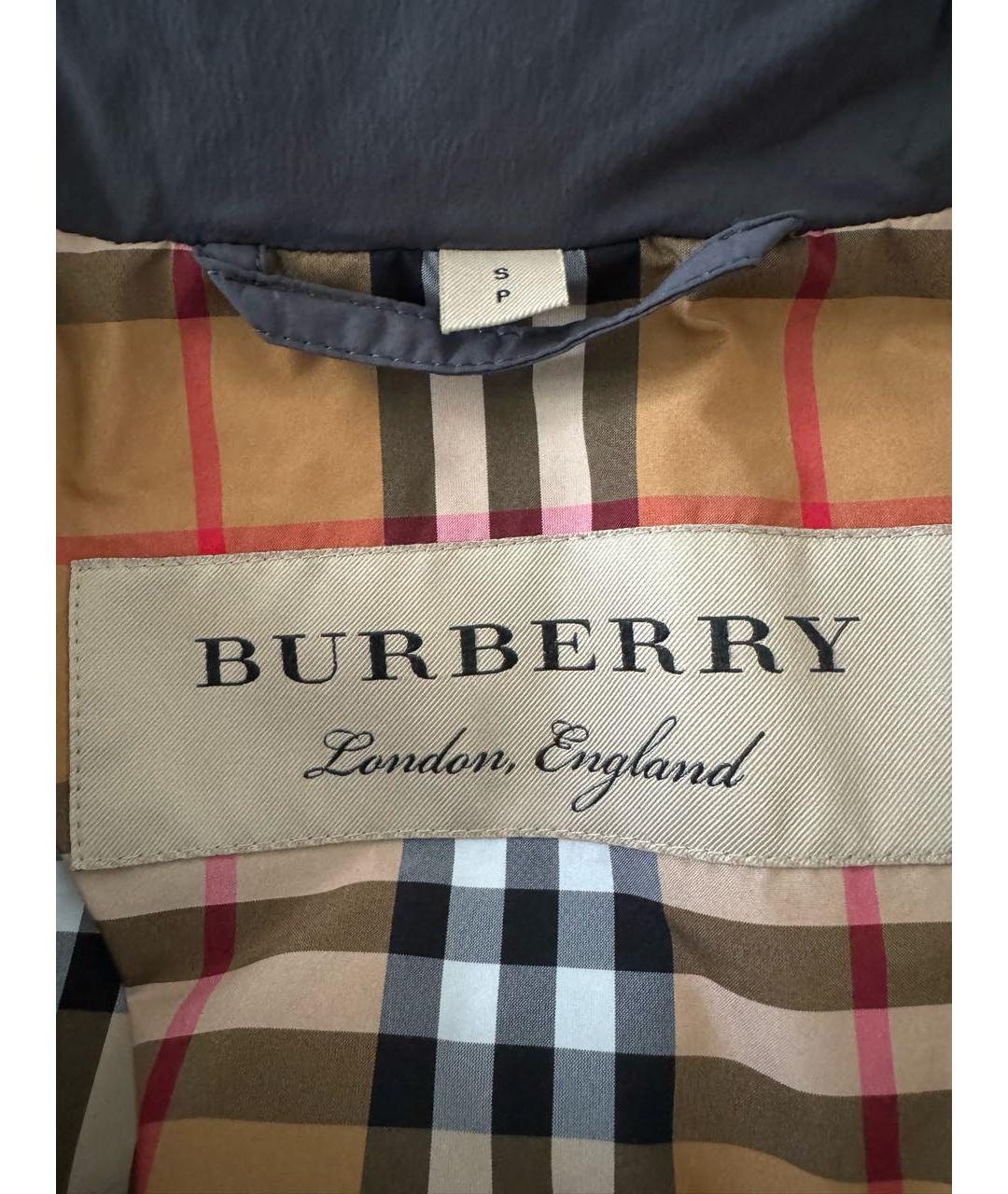 BURBERRY Серый полиамидовый пуховик, фото 3