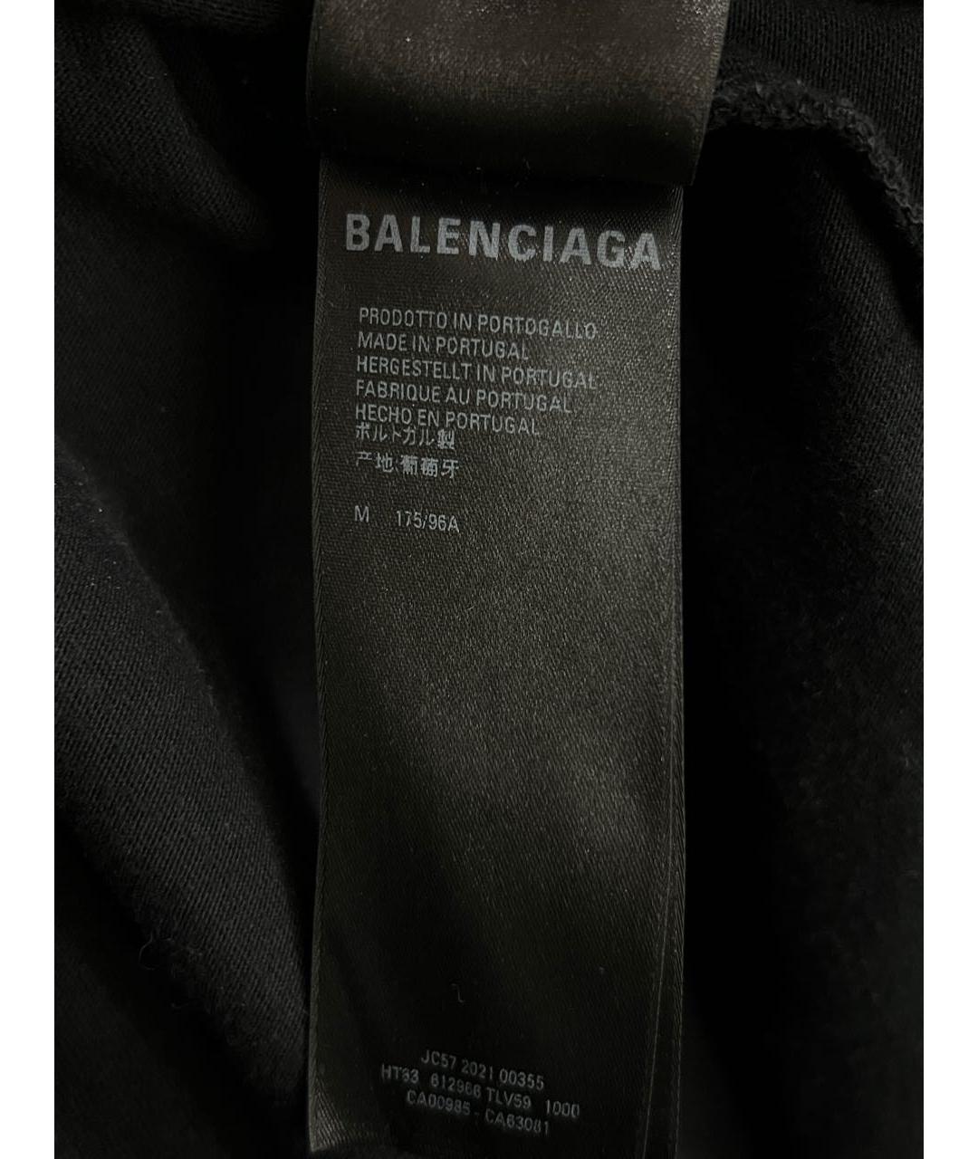 BALENCIAGA Черная хлопковая футболка, фото 6