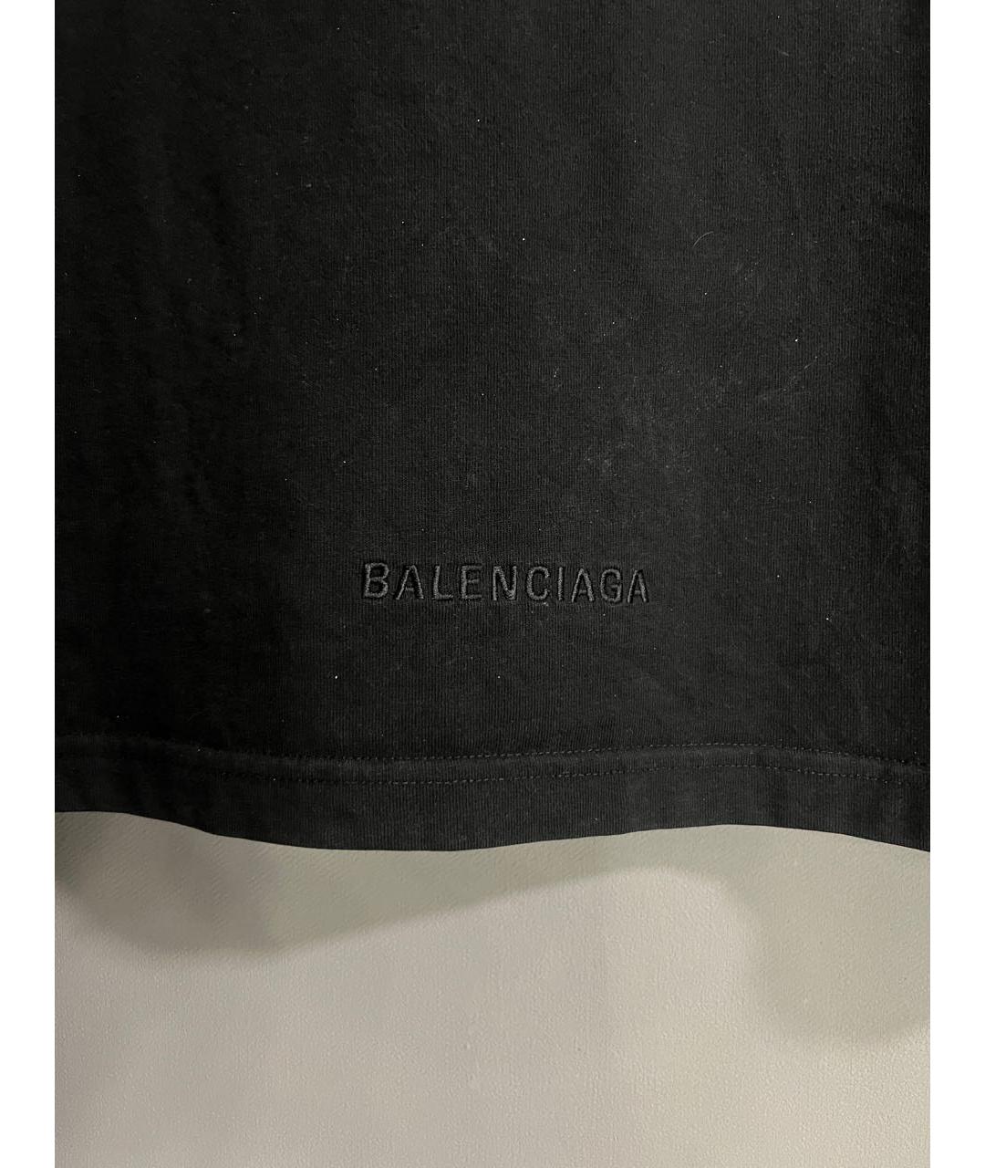 BALENCIAGA Черная хлопковая футболка, фото 7