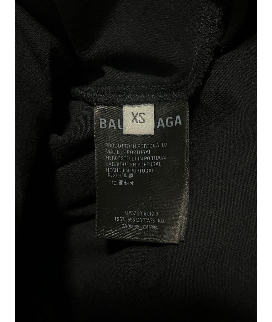 BALENCIAGA Черная хлопковая футболка, фото 5