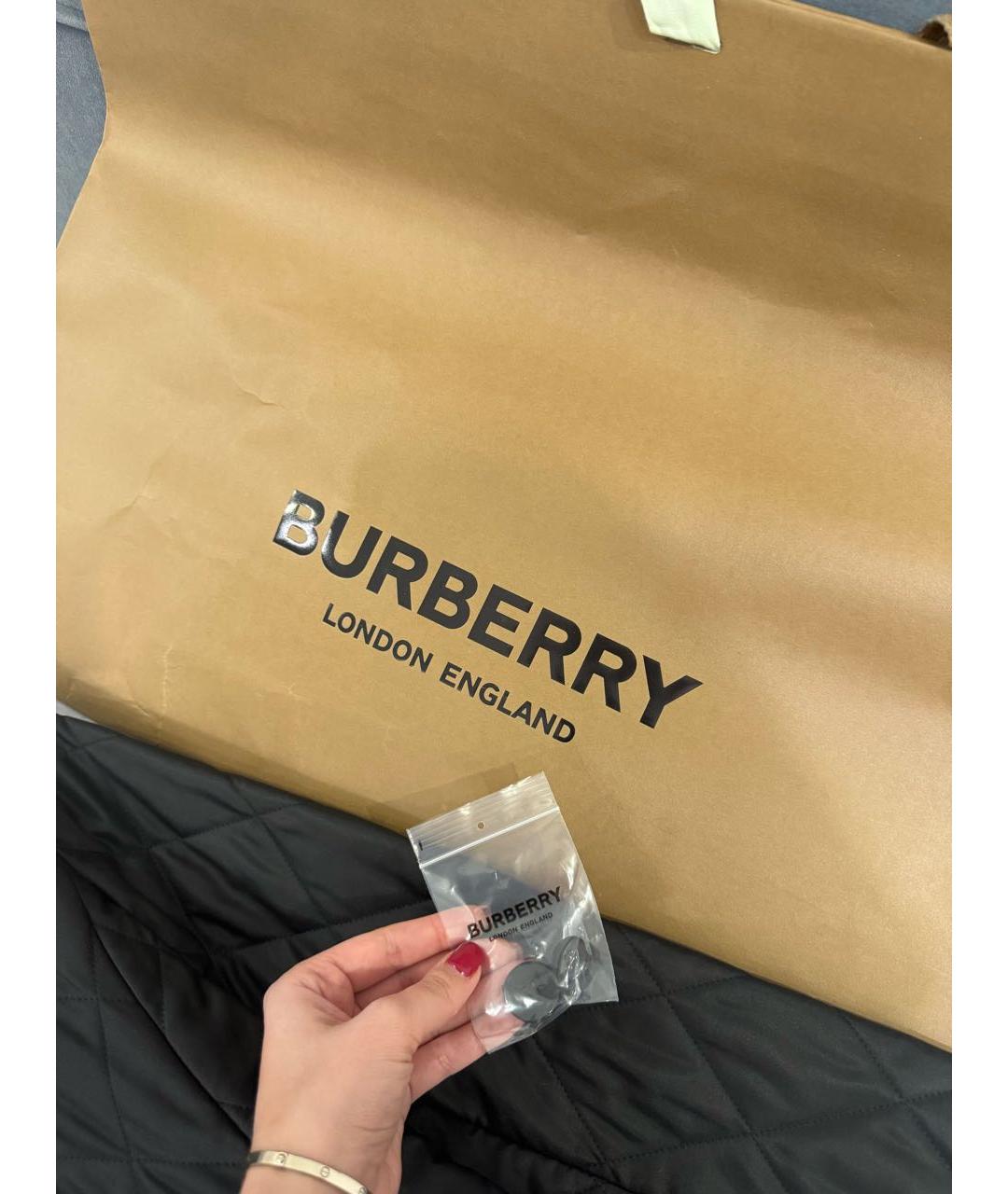 BURBERRY Черная полиэстеровая куртка, фото 4