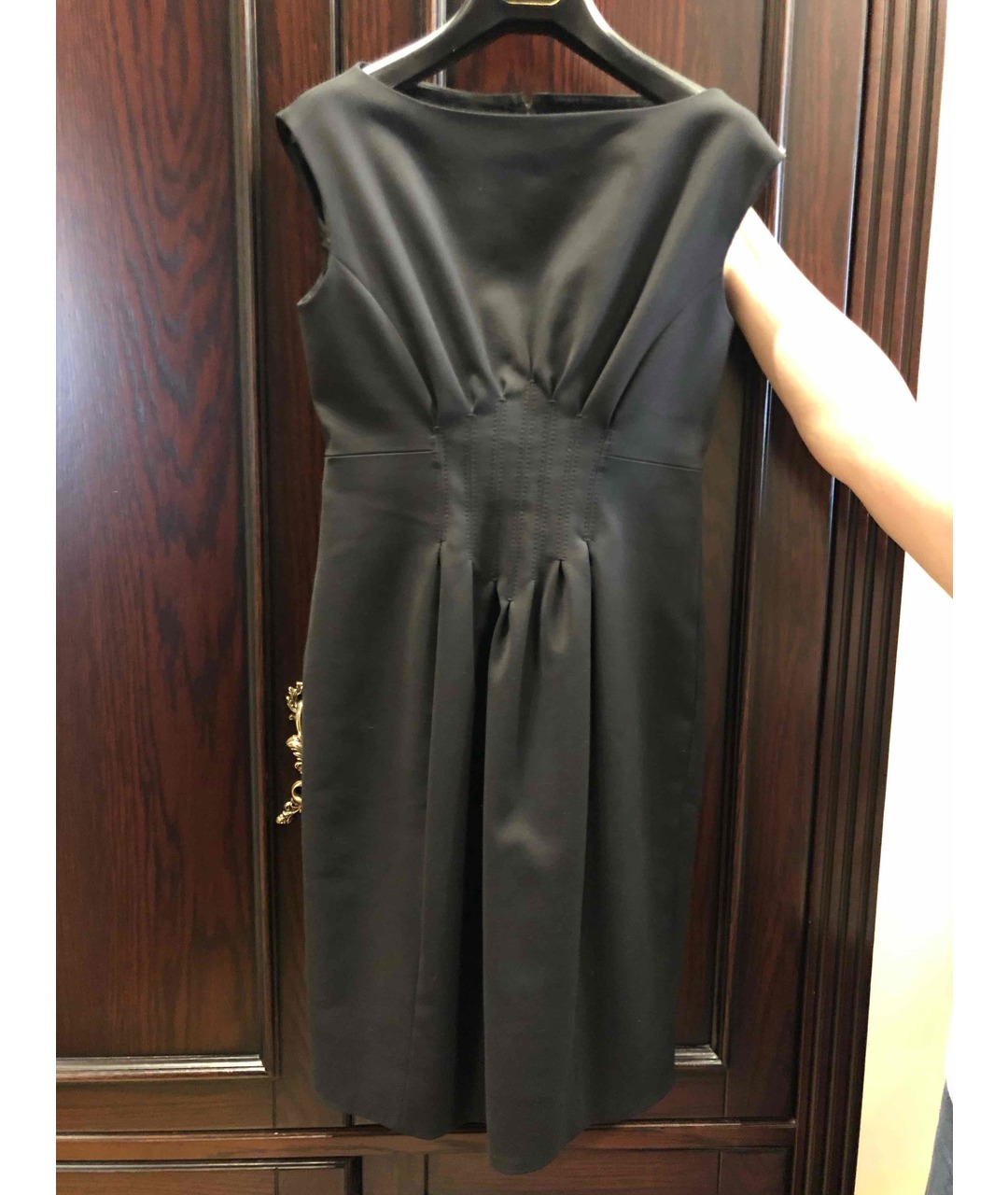 SPORTMAX Черное шелковое повседневное платье, фото 5
