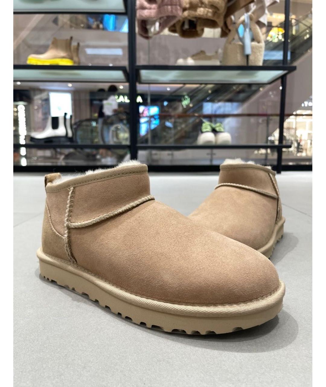 UGG AUSTRALIA Бежевые замшевые ботинки, фото 7