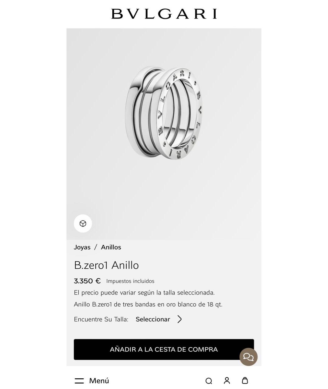 BVLGARI Серебряное кольцо из белого золота, фото 8