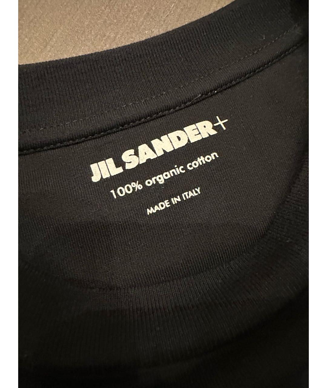 JIL SANDER Черная хлопковая футболка, фото 2