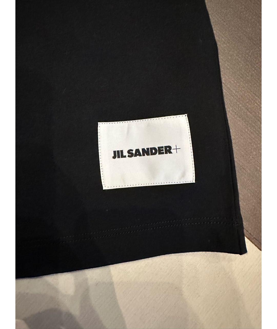 JIL SANDER Черная хлопковая футболка, фото 3