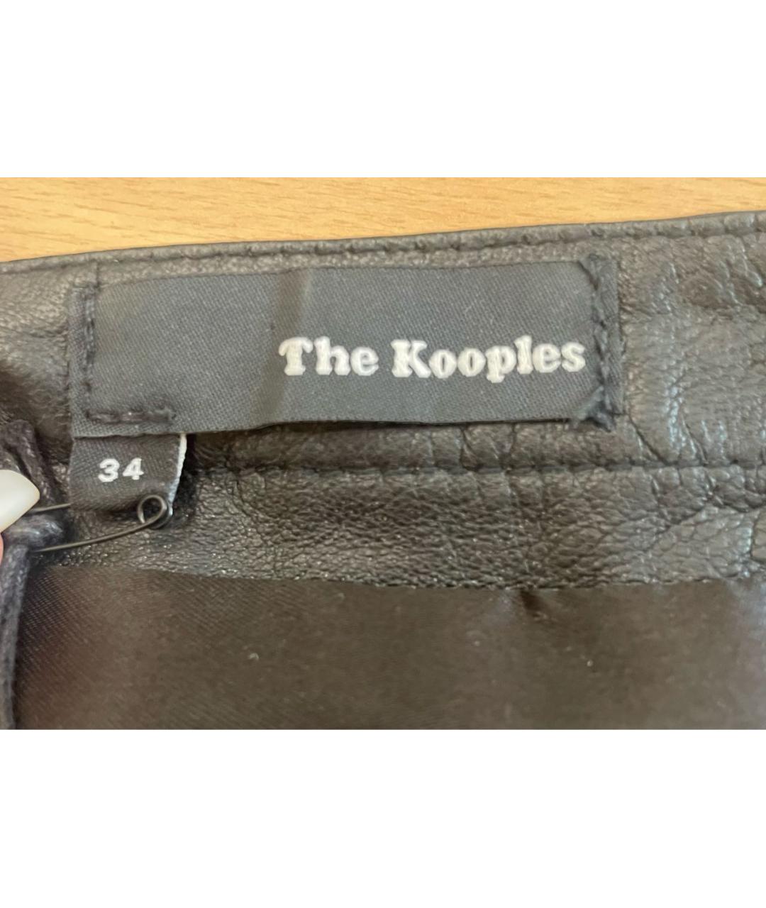 THE KOOPLES Черная кожаная юбка мини, фото 3