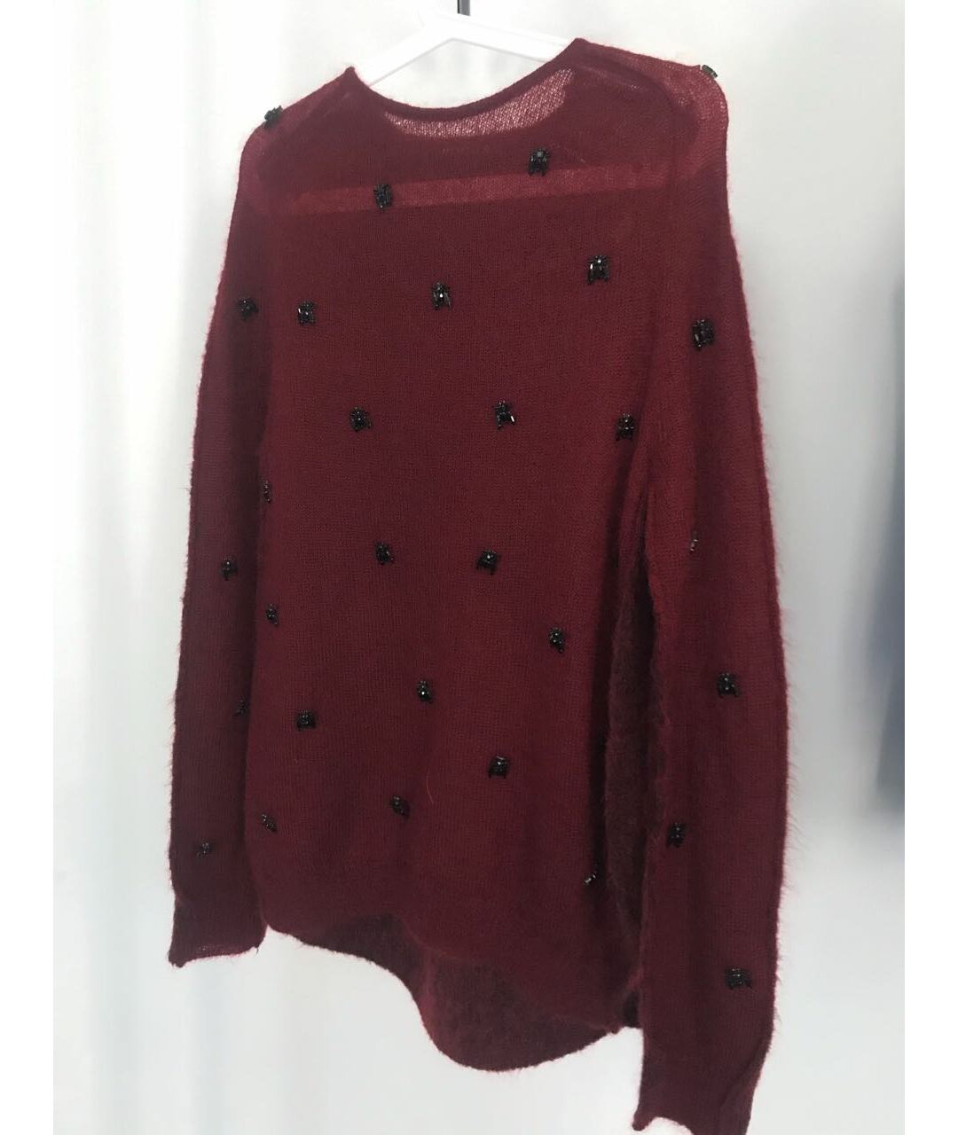 ROCHAS Бордовый шерстяной джемпер / свитер, фото 4