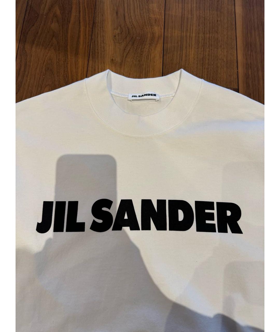 JIL SANDER Белая хлопковая футболка, фото 3