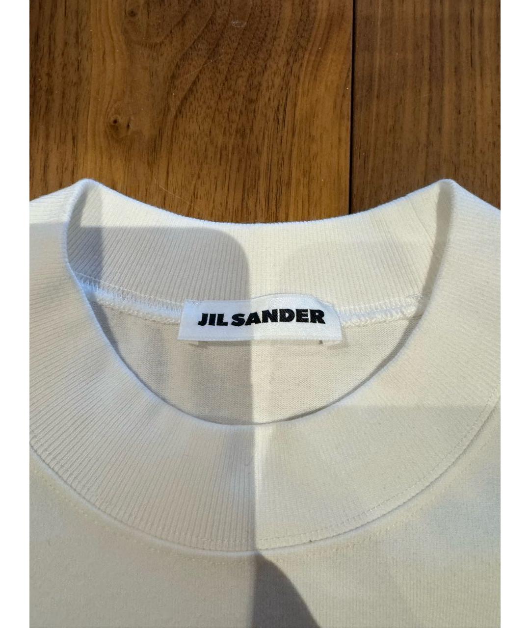 JIL SANDER Белая хлопковая футболка, фото 4