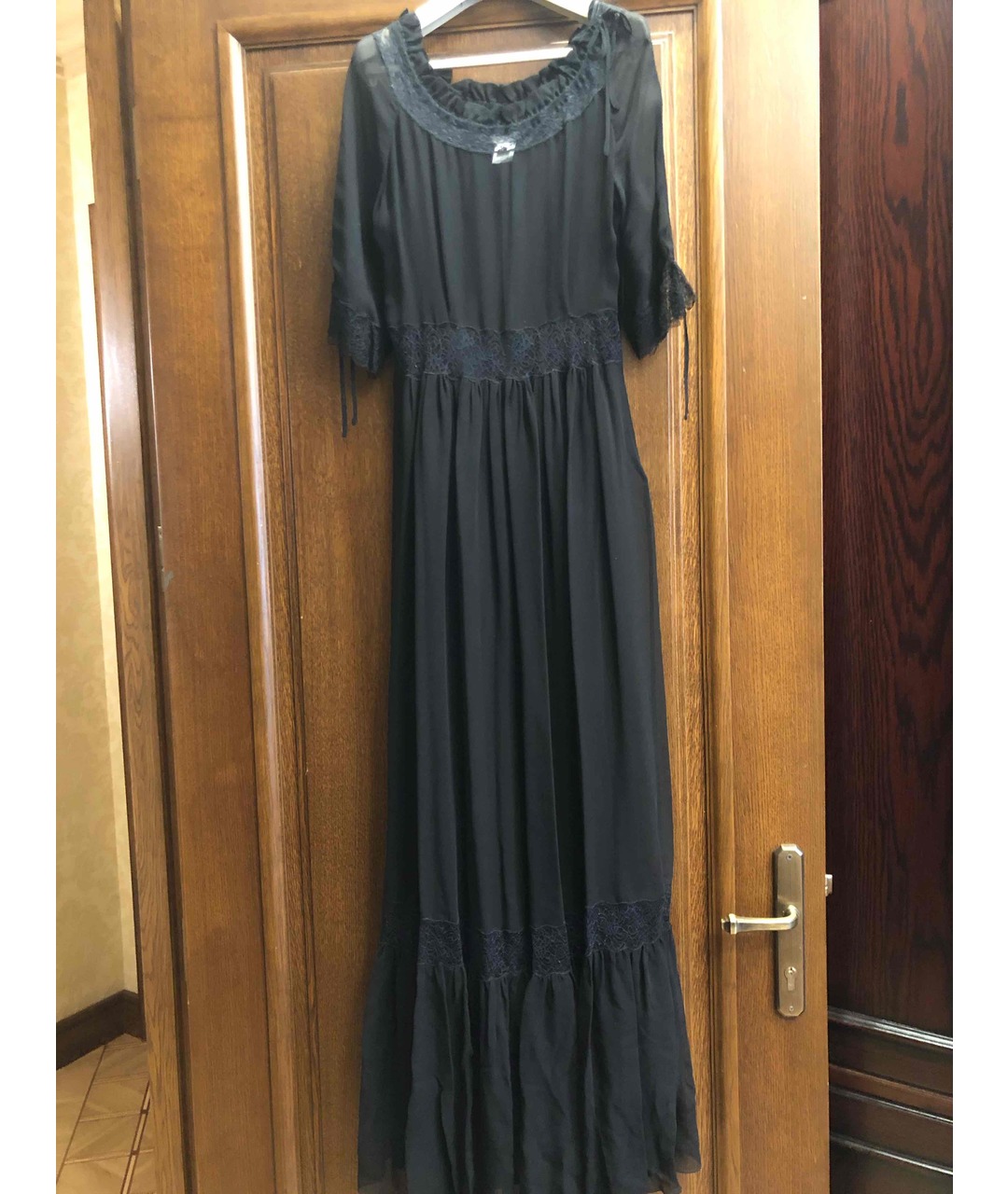 PHILOSOPHY DI ALBERTA FERRETTI Черное шифоновое вечернее платье, фото 5