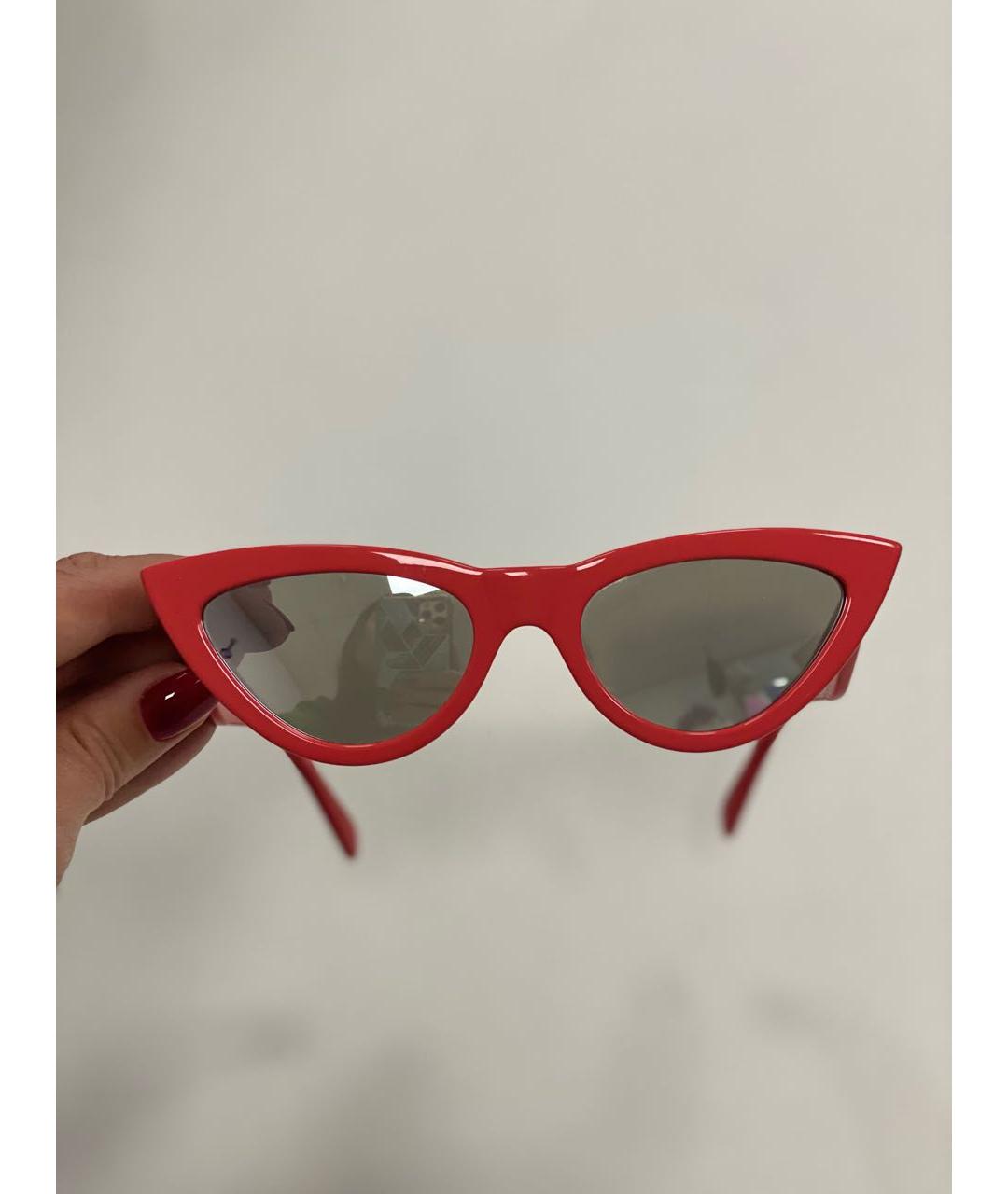 CELINE Красные пластиковые солнцезащитные очки, фото 5