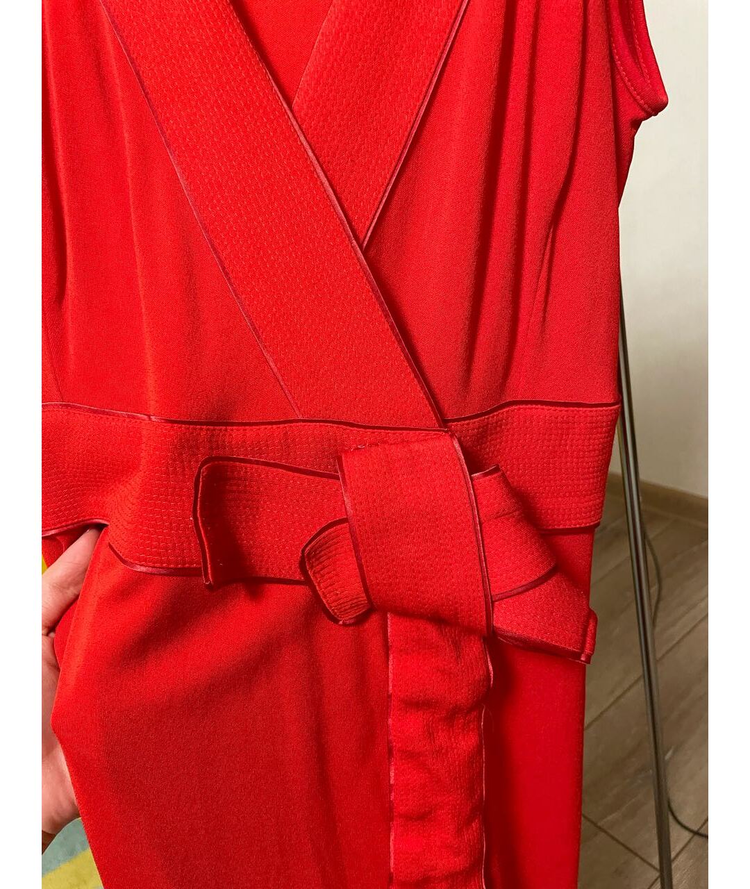 CELINE Красное вискозное коктейльное платье, фото 3