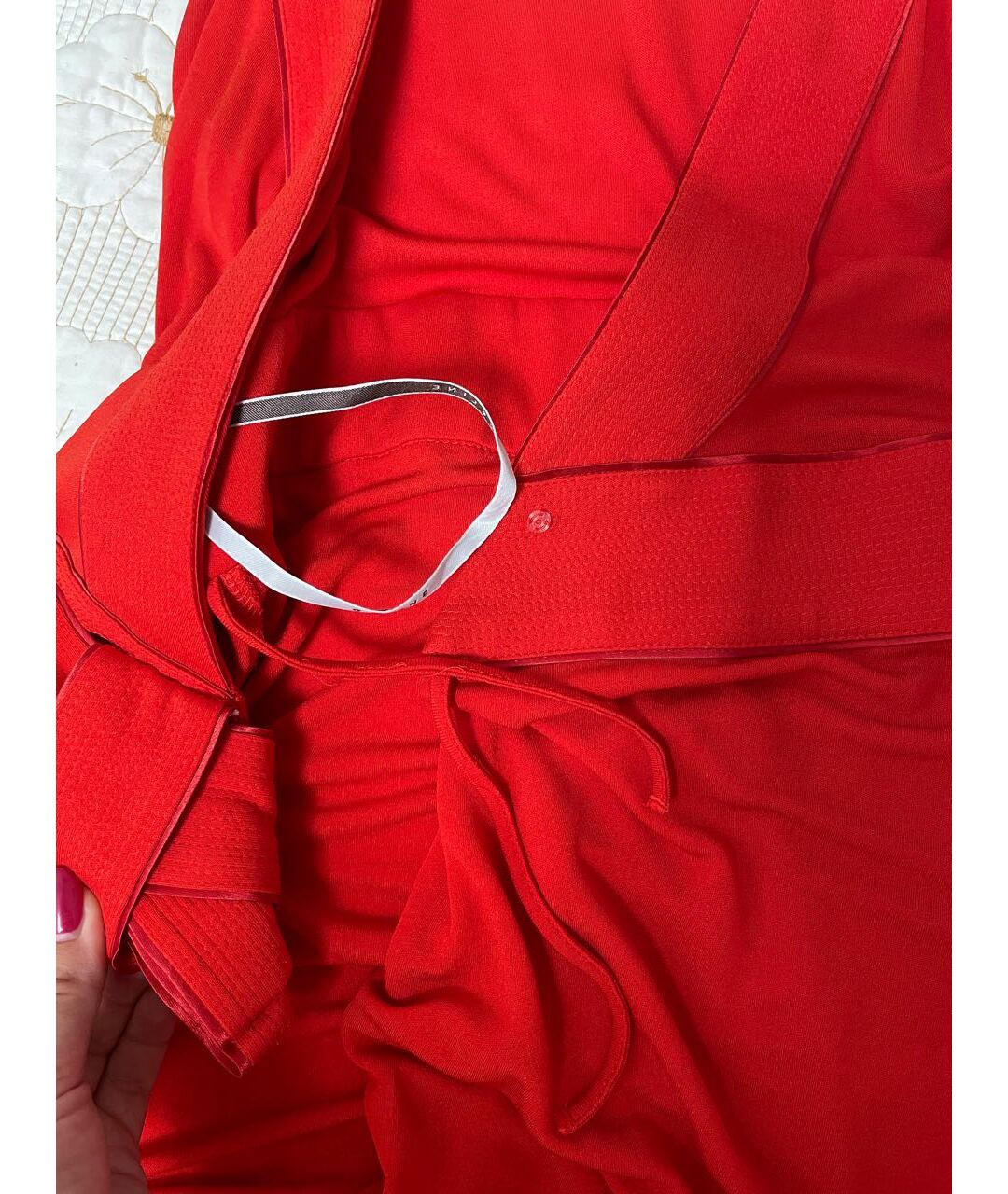 CELINE Красное вискозное коктейльное платье, фото 4