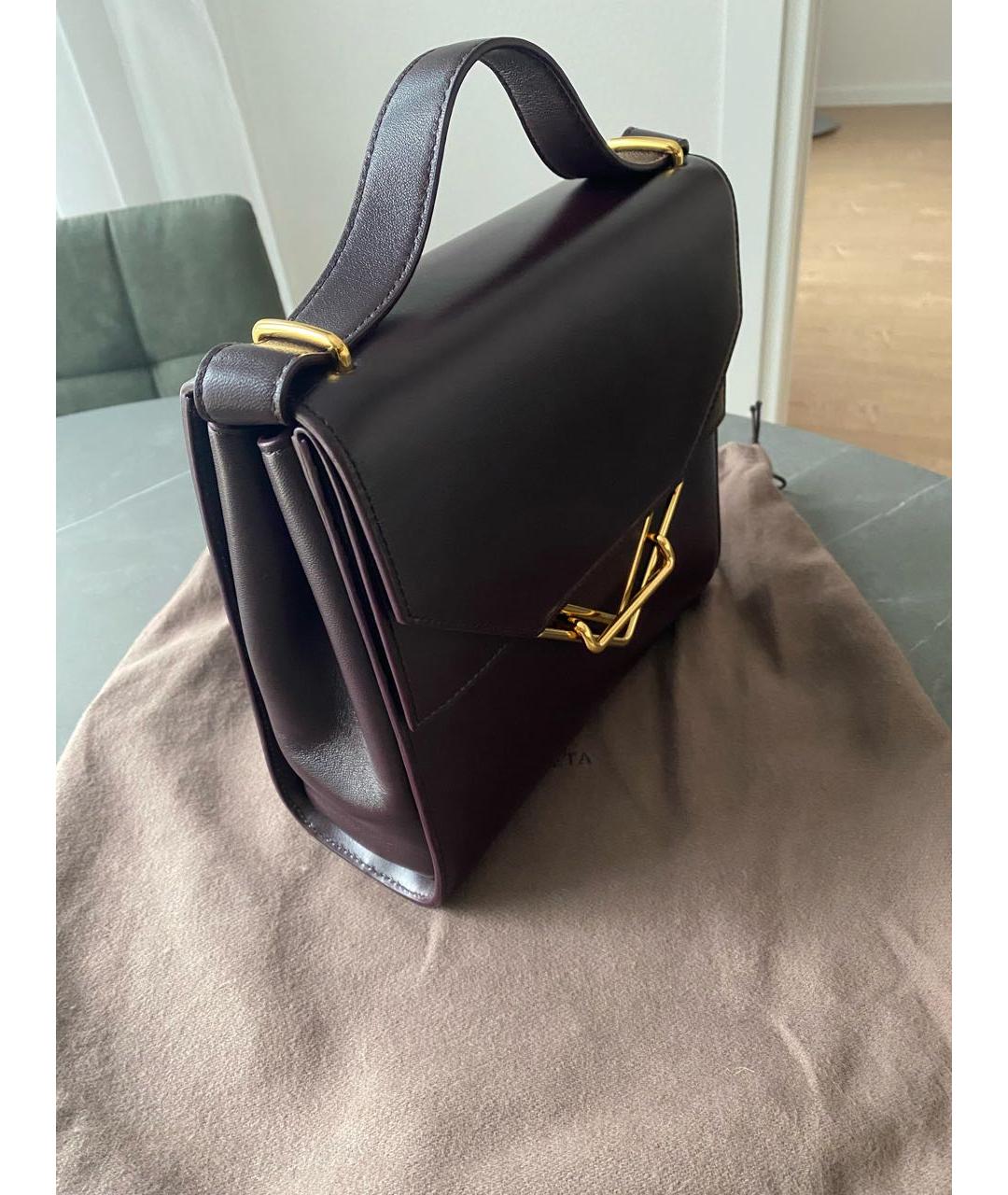 BOTTEGA VENETA Бордовая кожаная сумка через плечо, фото 2