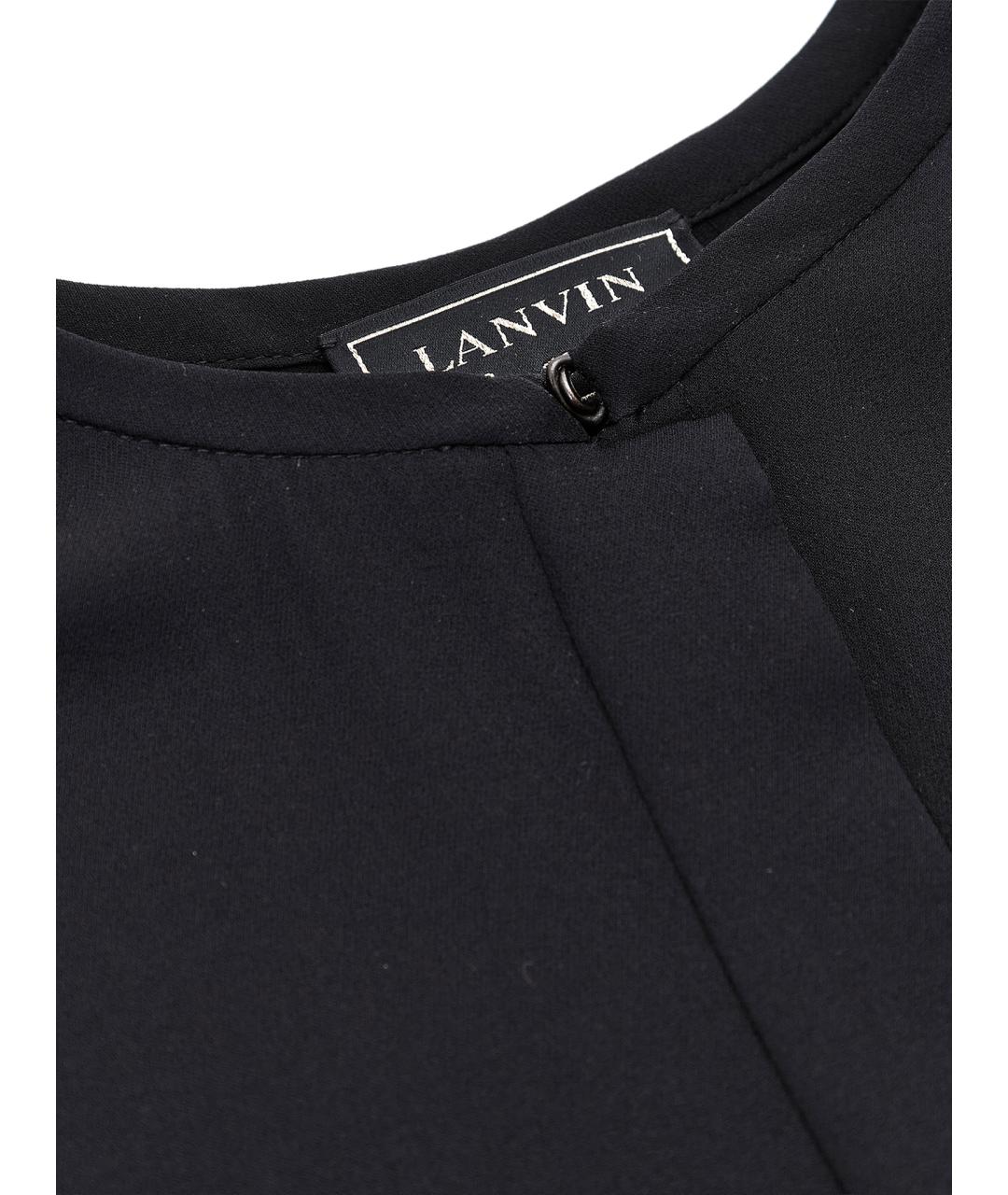 LANVIN Черное шелковое повседневное платье, фото 4