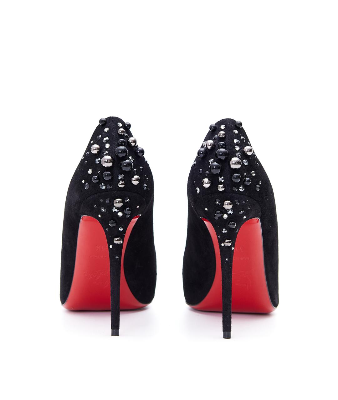 CHRISTIAN LOUBOUTIN Черные замшевые туфли, фото 3