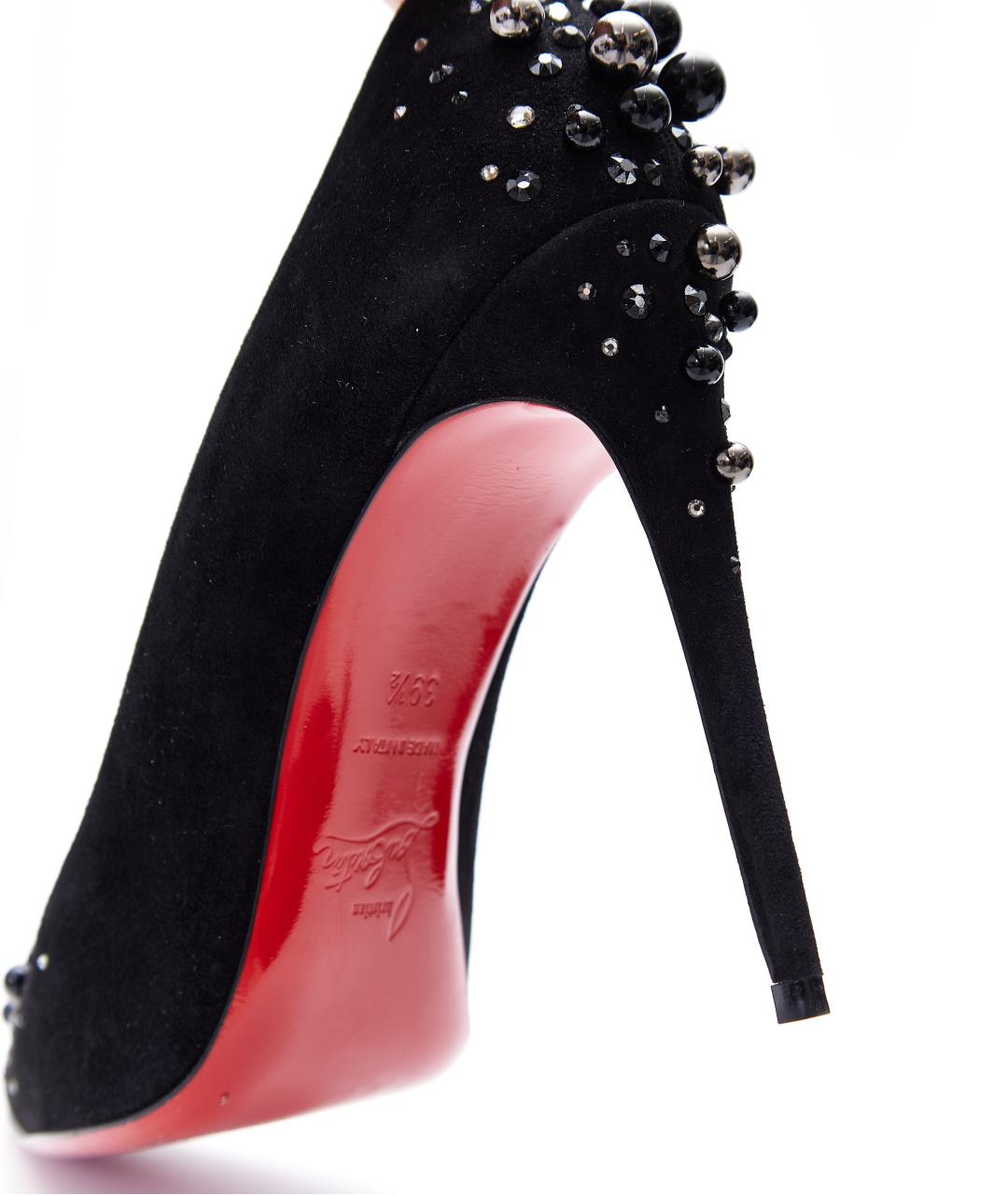 CHRISTIAN LOUBOUTIN Черные замшевые туфли, фото 5