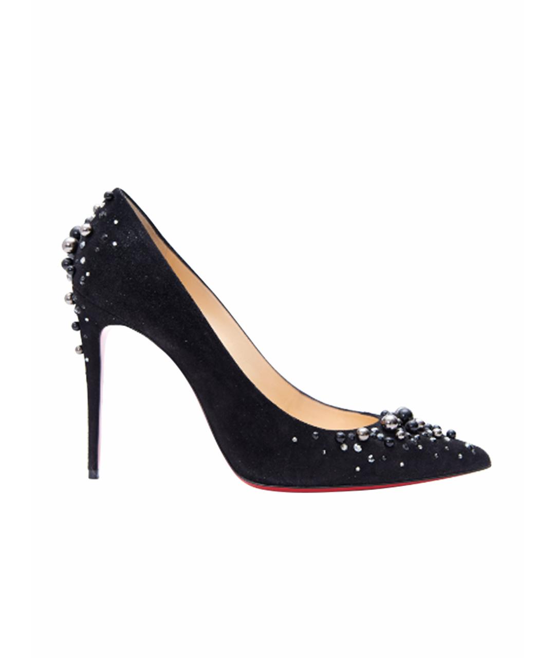 CHRISTIAN LOUBOUTIN Черные замшевые туфли, фото 1