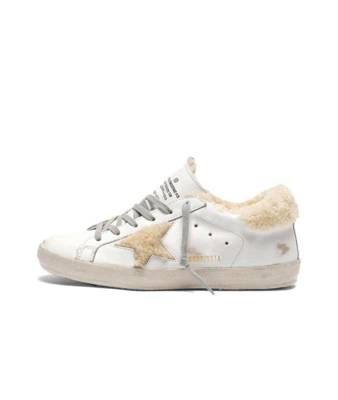 GOLDEN GOOSE DELUXE BRAND Бежевые кожаные кроссовки, фото 2