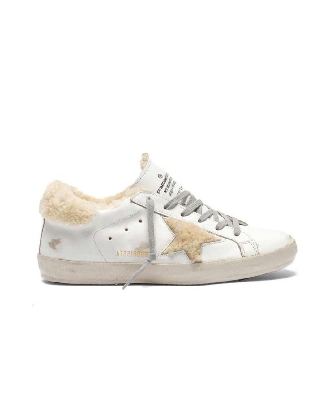 GOLDEN GOOSE DELUXE BRAND Бежевые кожаные кроссовки, фото 1