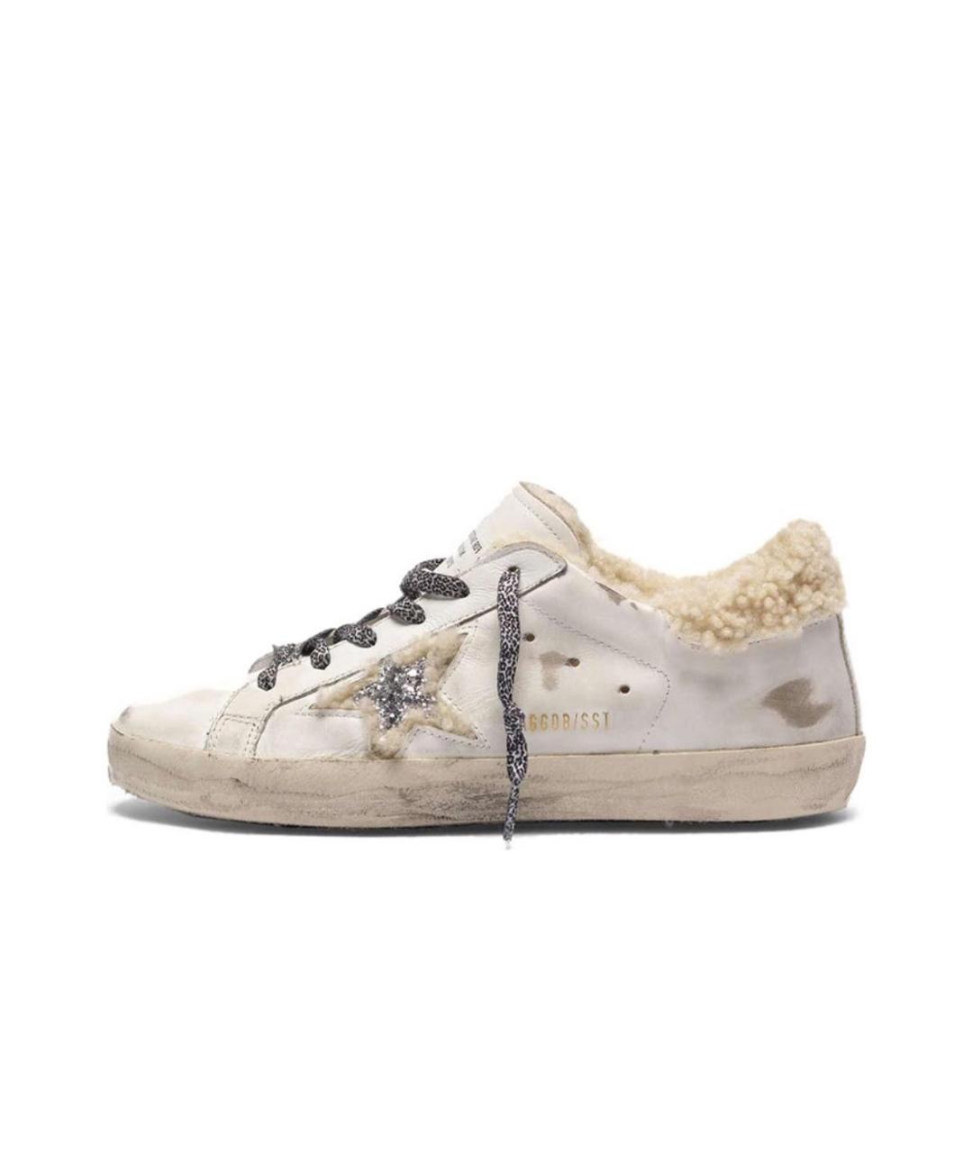 GOLDEN GOOSE DELUXE BRAND Бежевые кожаные кроссовки, фото 2