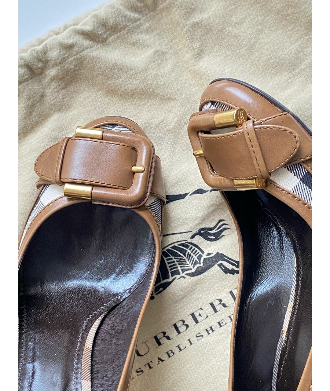 BURBERRY Коричневые кожаные туфли, фото 6