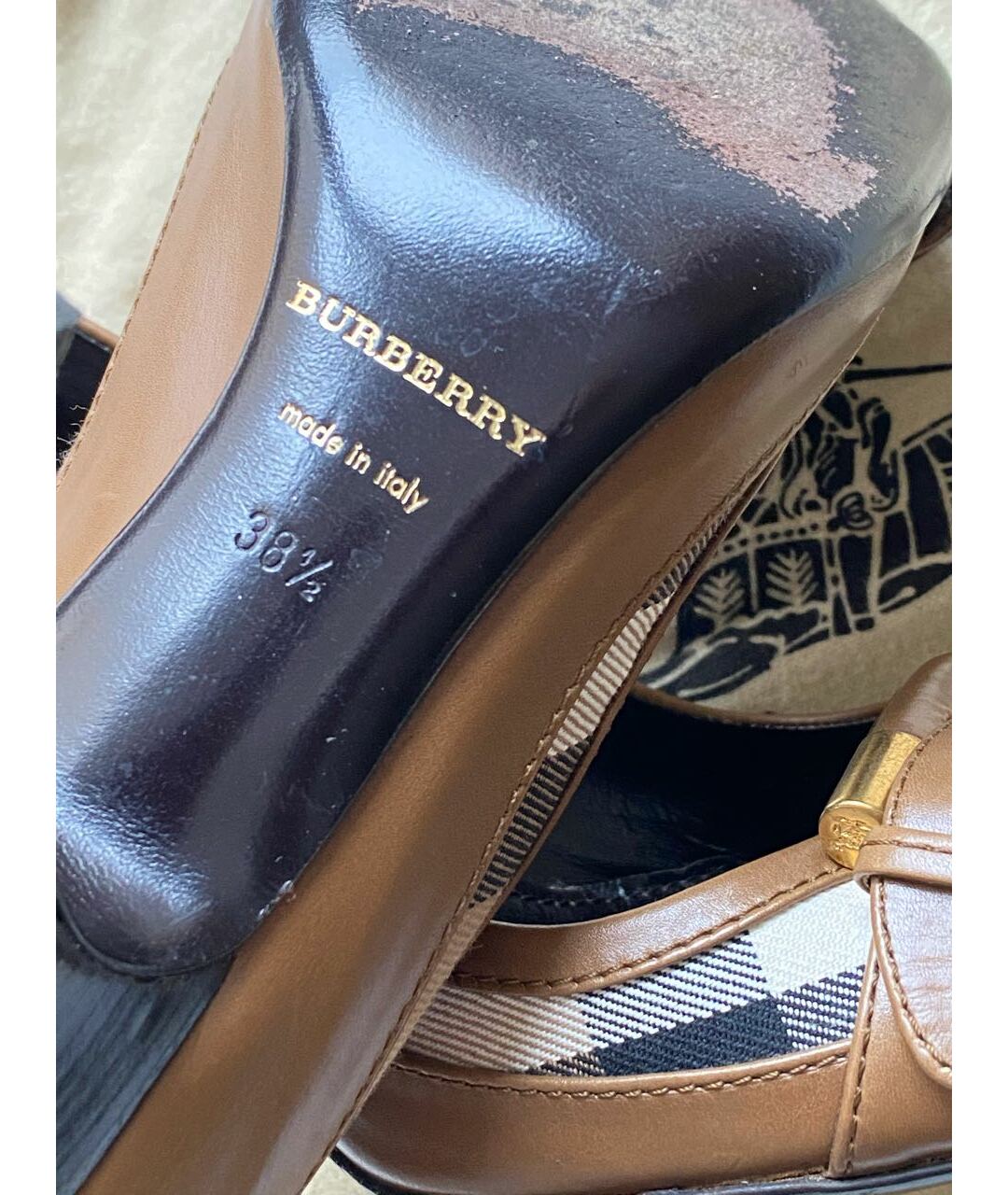BURBERRY Коричневые кожаные туфли, фото 7
