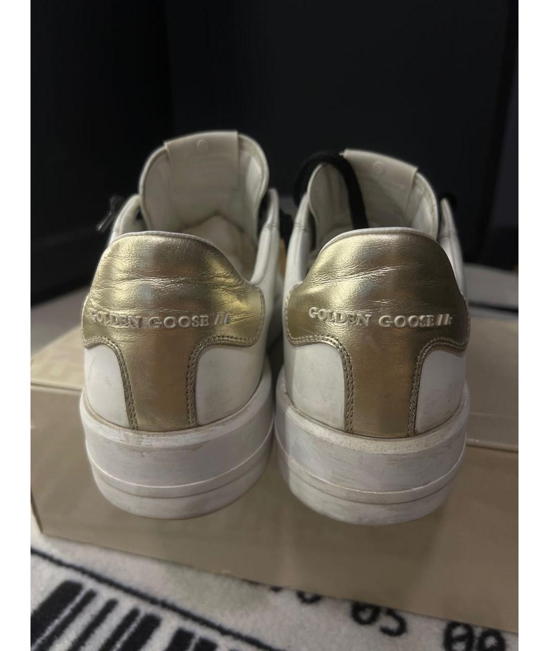 GOLDEN GOOSE DELUXE BRAND Белые кожаные низкие кроссовки / кеды, фото 4