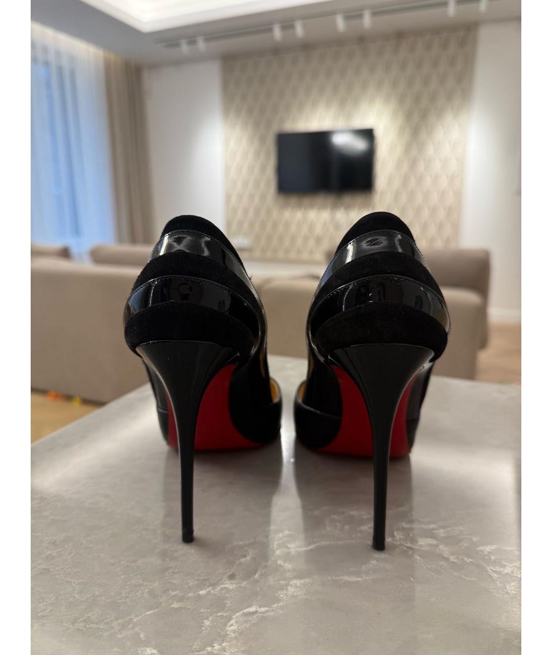 CHRISTIAN LOUBOUTIN Черные кожаные туфли, фото 2