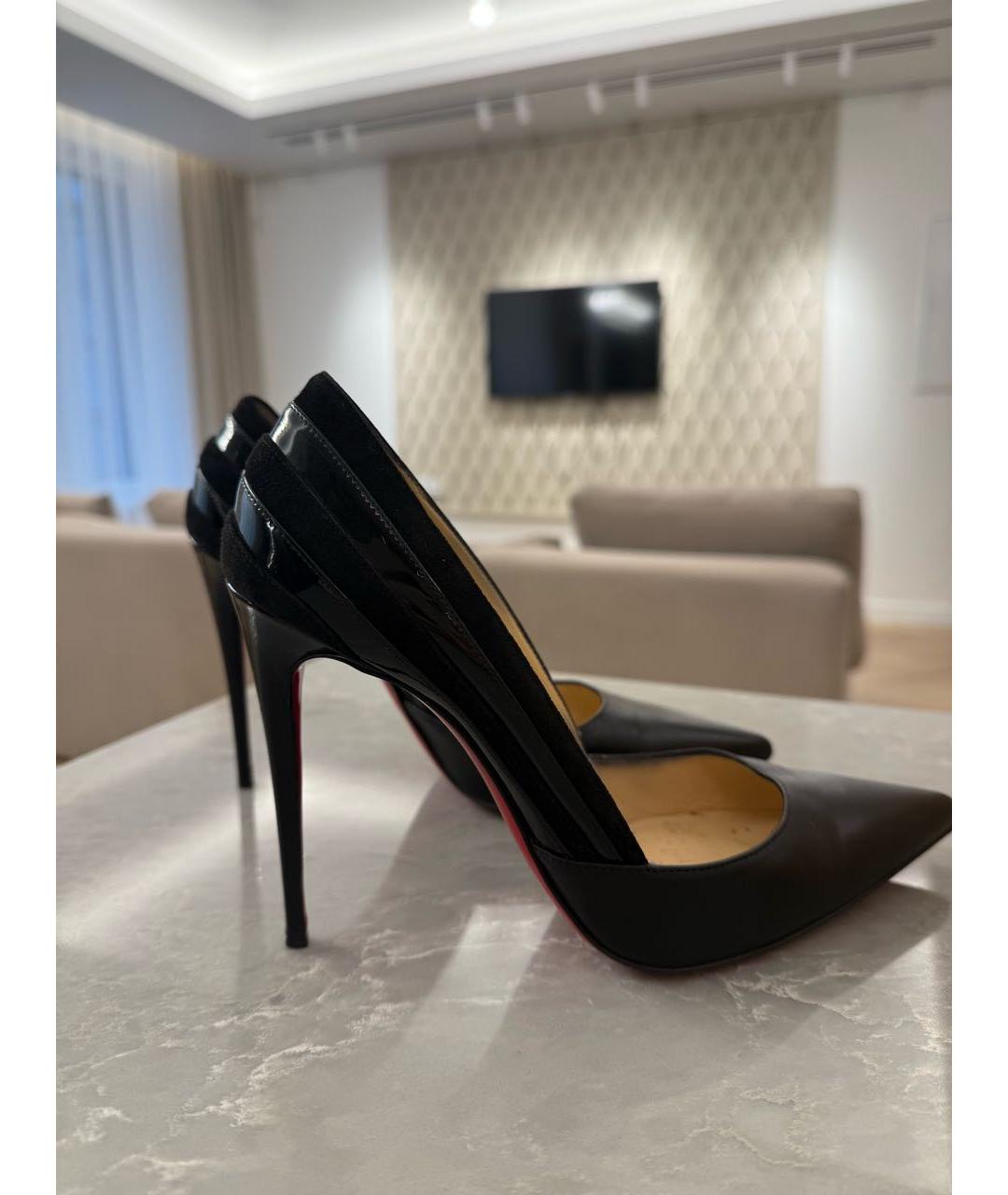 CHRISTIAN LOUBOUTIN Черные кожаные туфли, фото 7