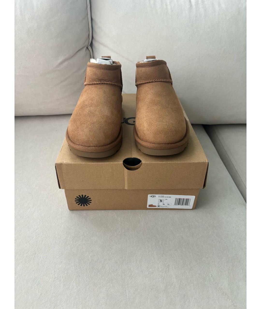 UGG AUSTRALIA Коричневые замшевые ботинки, фото 4