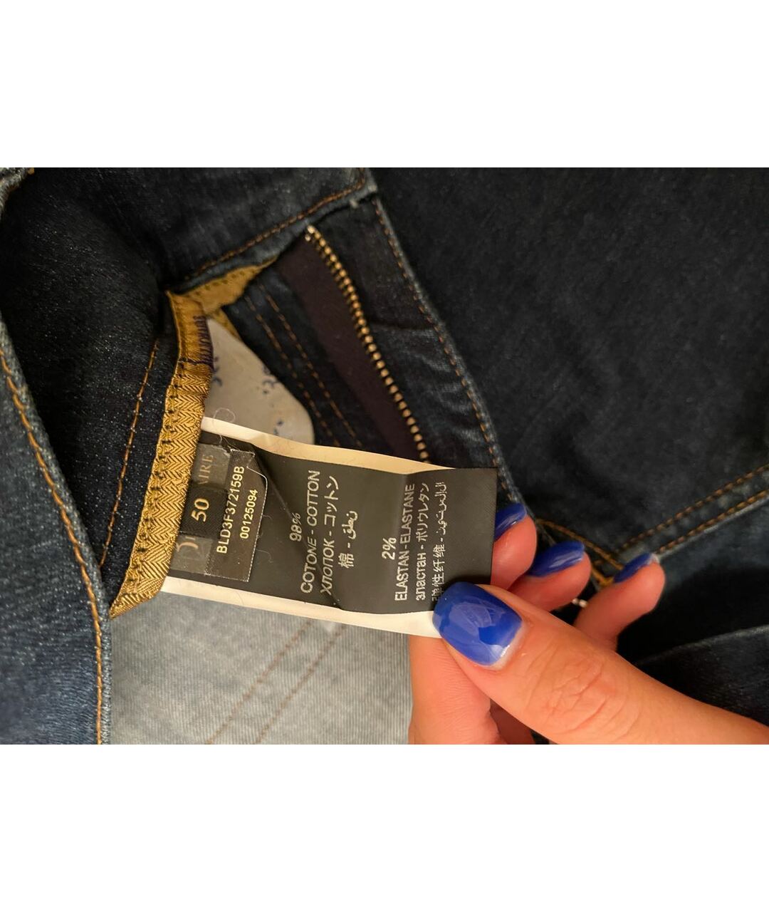 BILLIONAIRE Темно-синие хлопко-эластановые прямые джинсы, фото 2