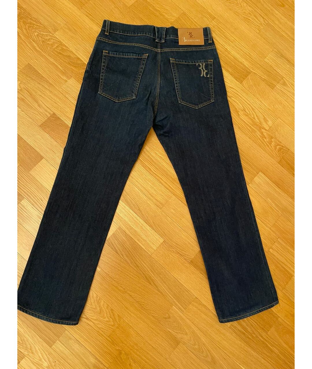 BILLIONAIRE Темно-синие хлопко-эластановые прямые джинсы, фото 3