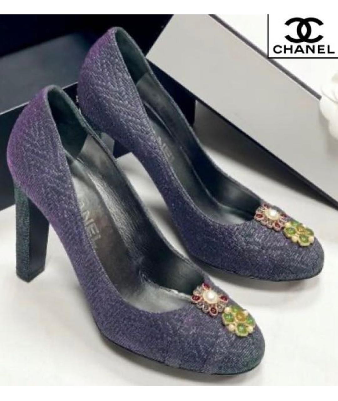 CHANEL Мульти текстильные туфли, фото 2