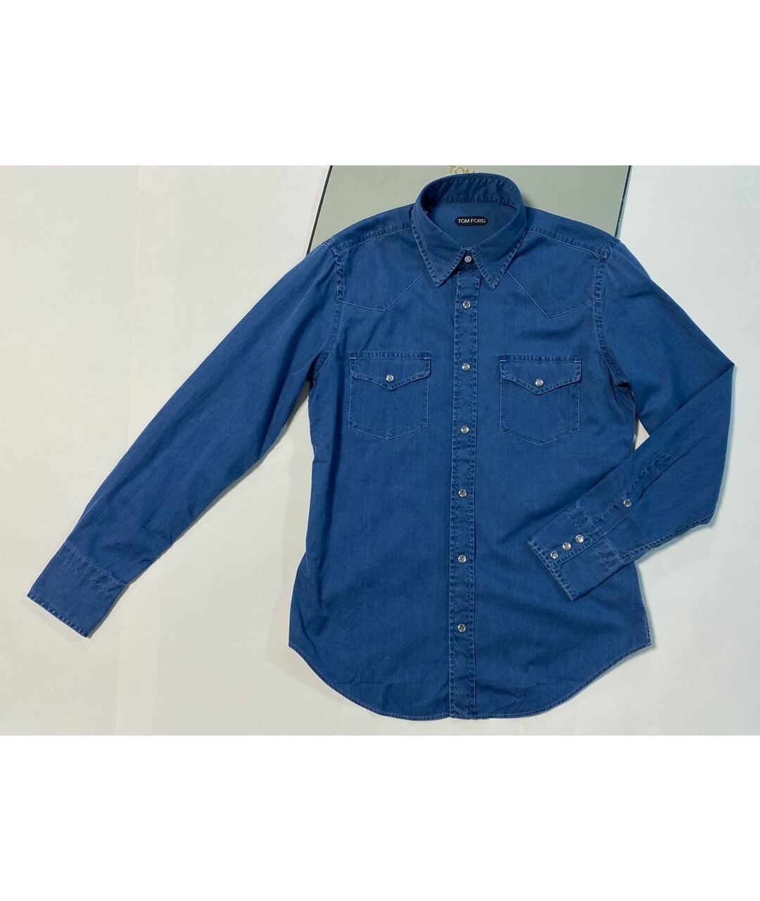 TOM FORD Синяя хлопковая кэжуал рубашка, фото 5
