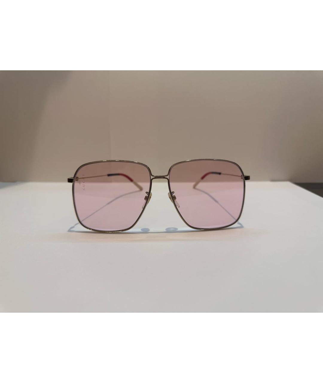 GUCCI EYEWEAR Розовые металлические солнцезащитные очки, фото 5