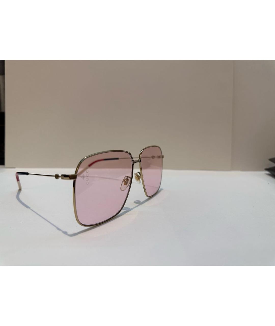 GUCCI EYEWEAR Розовые металлические солнцезащитные очки, фото 2