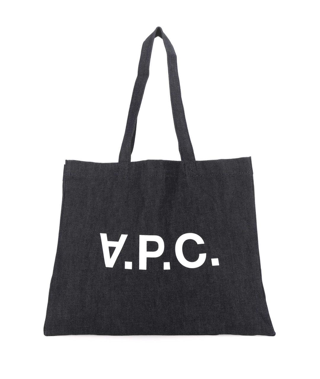 A.P.C. Синяя хлопковая сумка тоут, фото 1