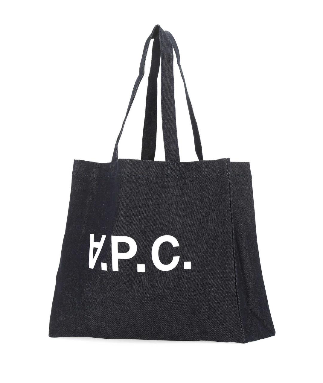 A.P.C. Синяя хлопковая сумка тоут, фото 2