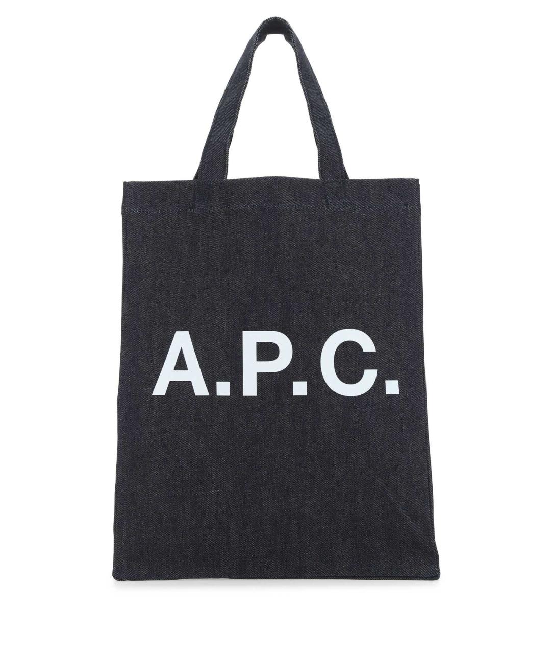 A.P.C. Темно-синяя тканевая сумка тоут, фото 1