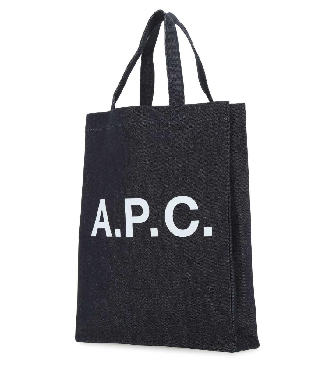 A.P.C. Темно-синяя тканевая сумка тоут, фото 2