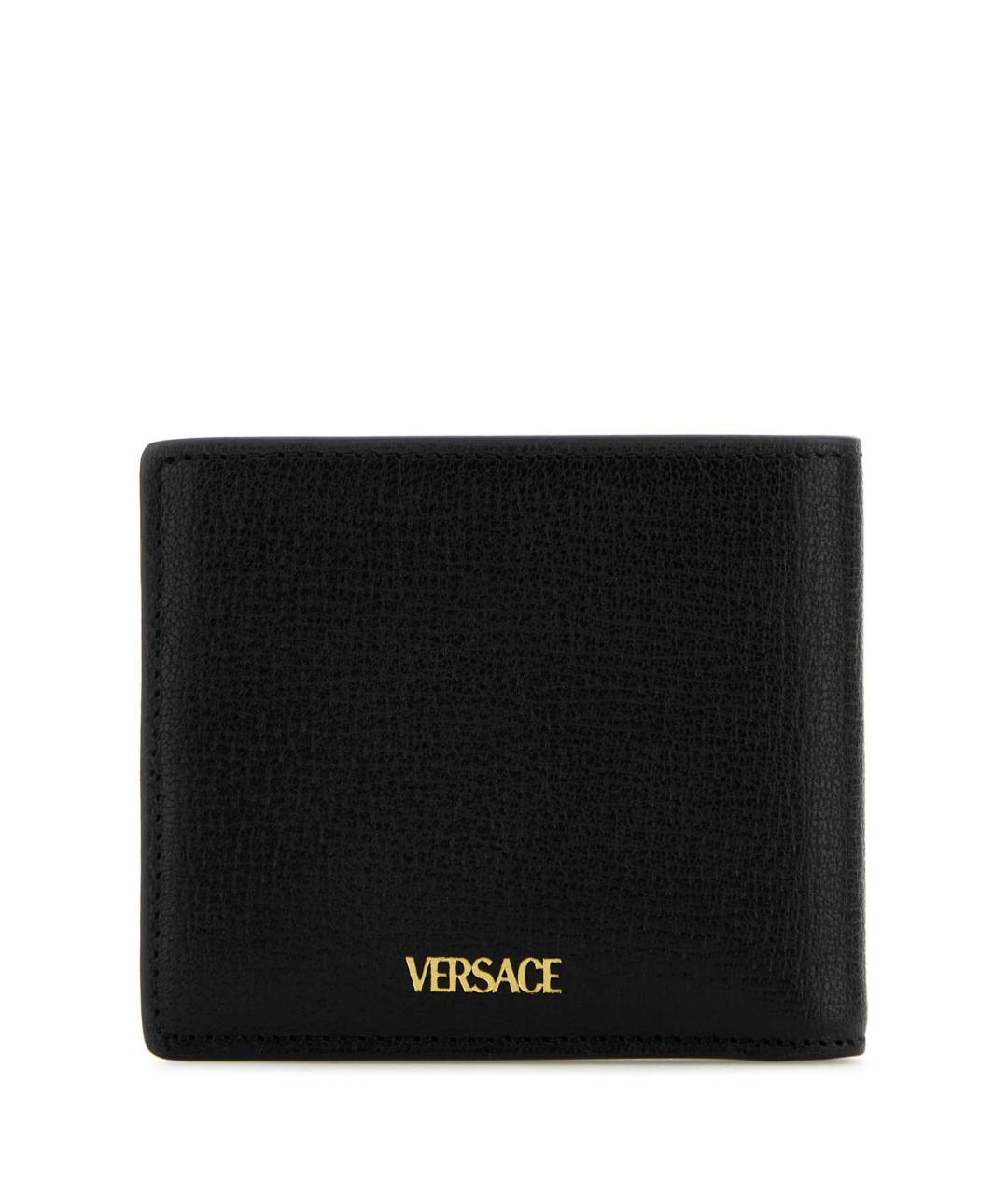 VERSACE Черный кожаный кошелек, фото 3