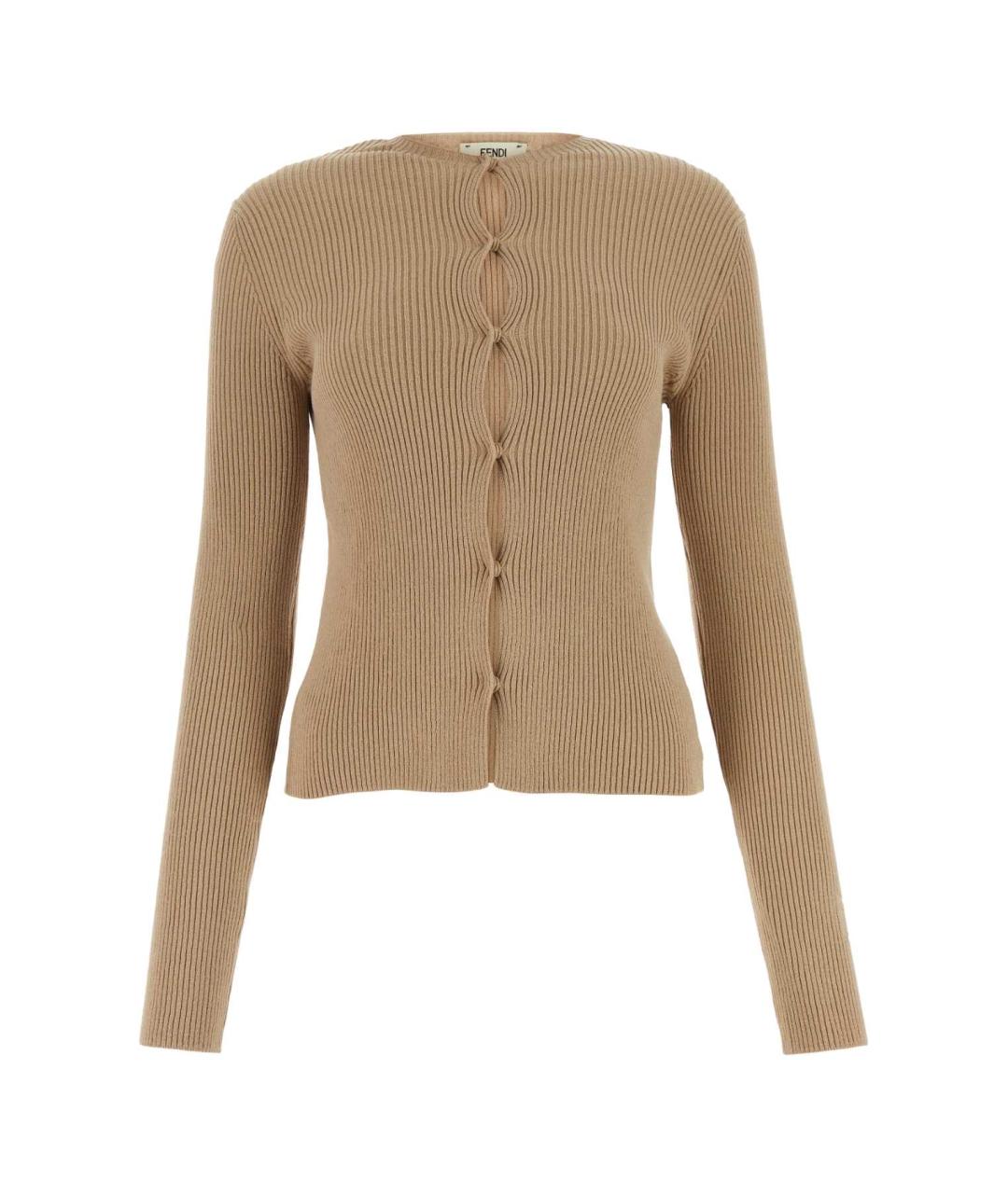 FENDI Бежевый хлопковый джемпер / свитер, фото 1