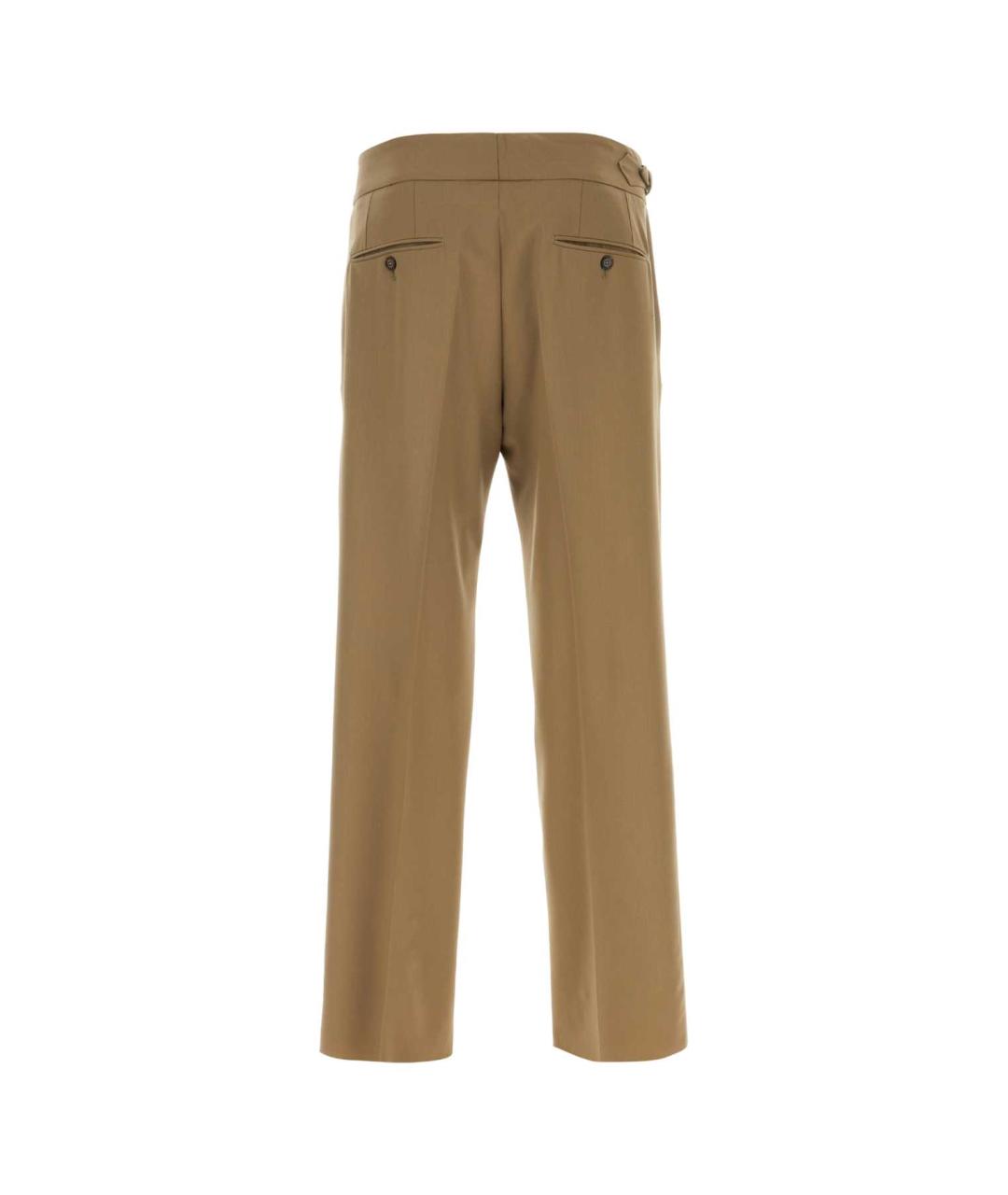DOLCE&GABBANA Бежевые шерстяные повседневные брюки, фото 2