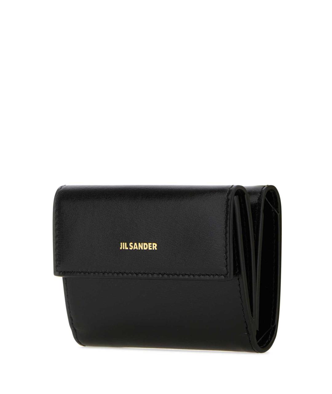 JIL SANDER Черный кожаный кошелек, фото 2