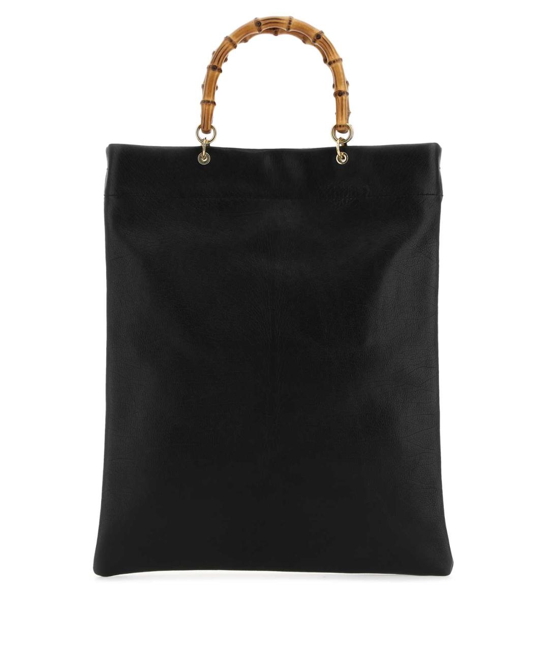 JIL SANDER Черная кожаная сумка тоут, фото 3