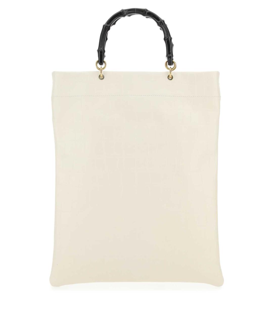 JIL SANDER Белая кожаная сумка тоут, фото 3