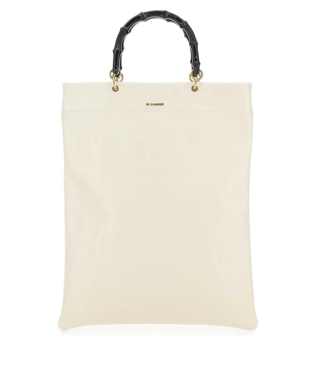 JIL SANDER Белая кожаная сумка тоут, фото 1