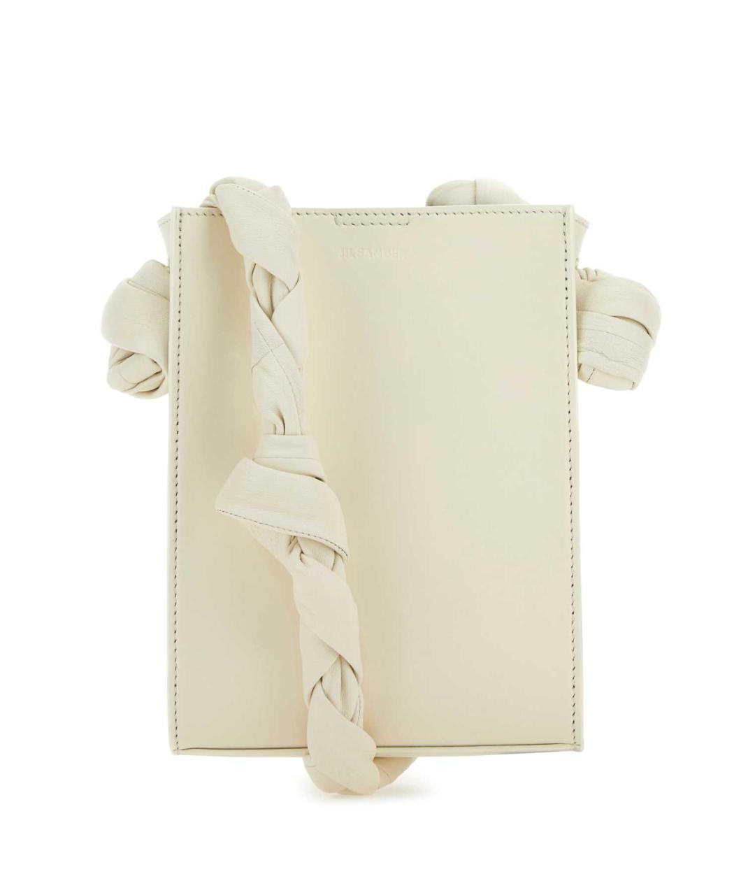 JIL SANDER Белая кожаная сумка через плечо, фото 1